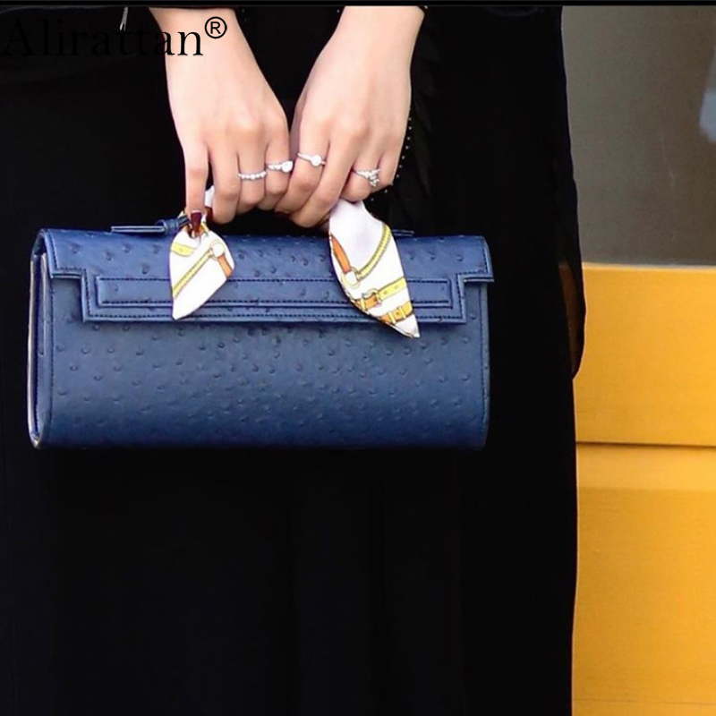Embroidery Wallet - Women New Ostrich Pattern Clutch Bag