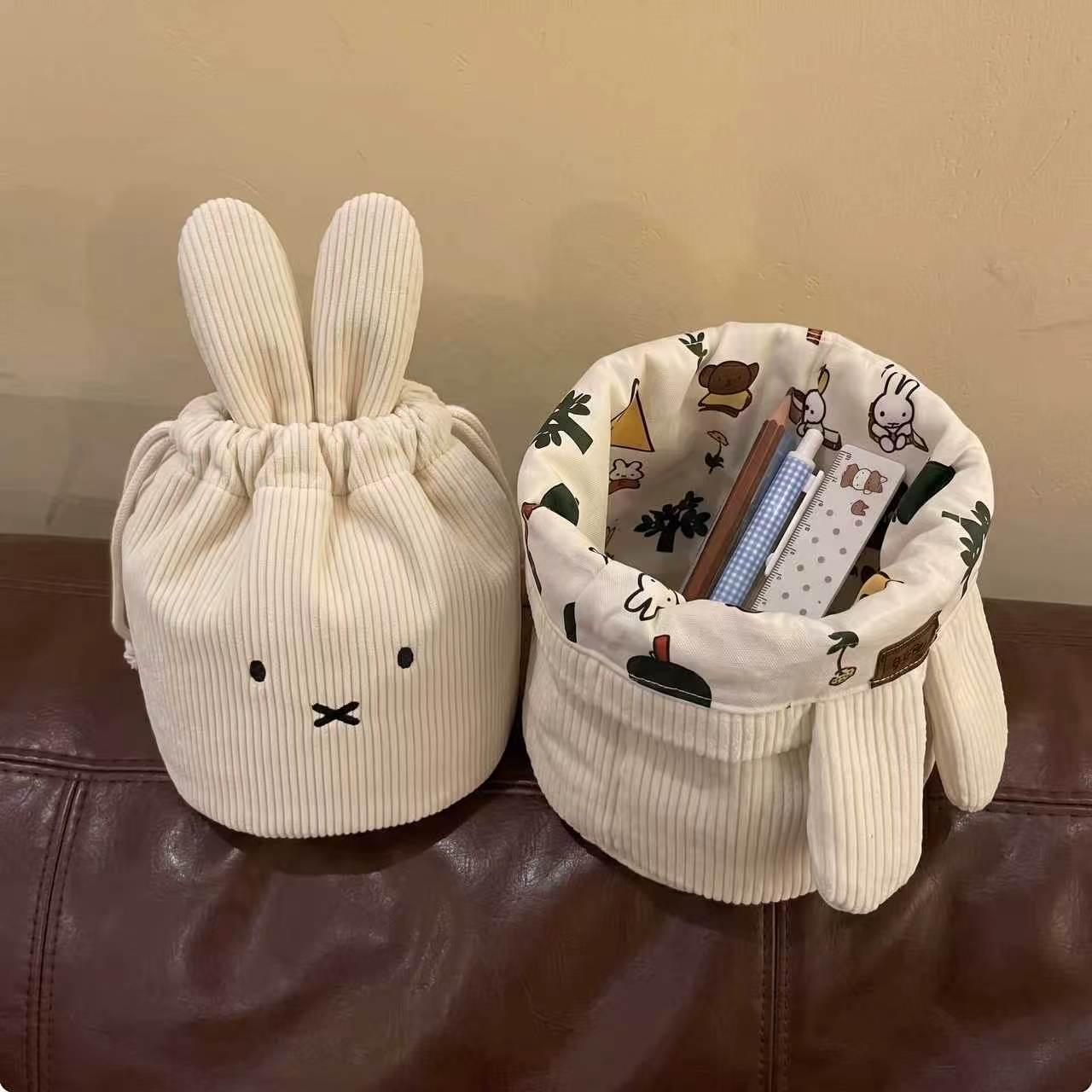 Embroidery Wallet - Miffy Kawaii Corduroy Bundle Pocket Cute