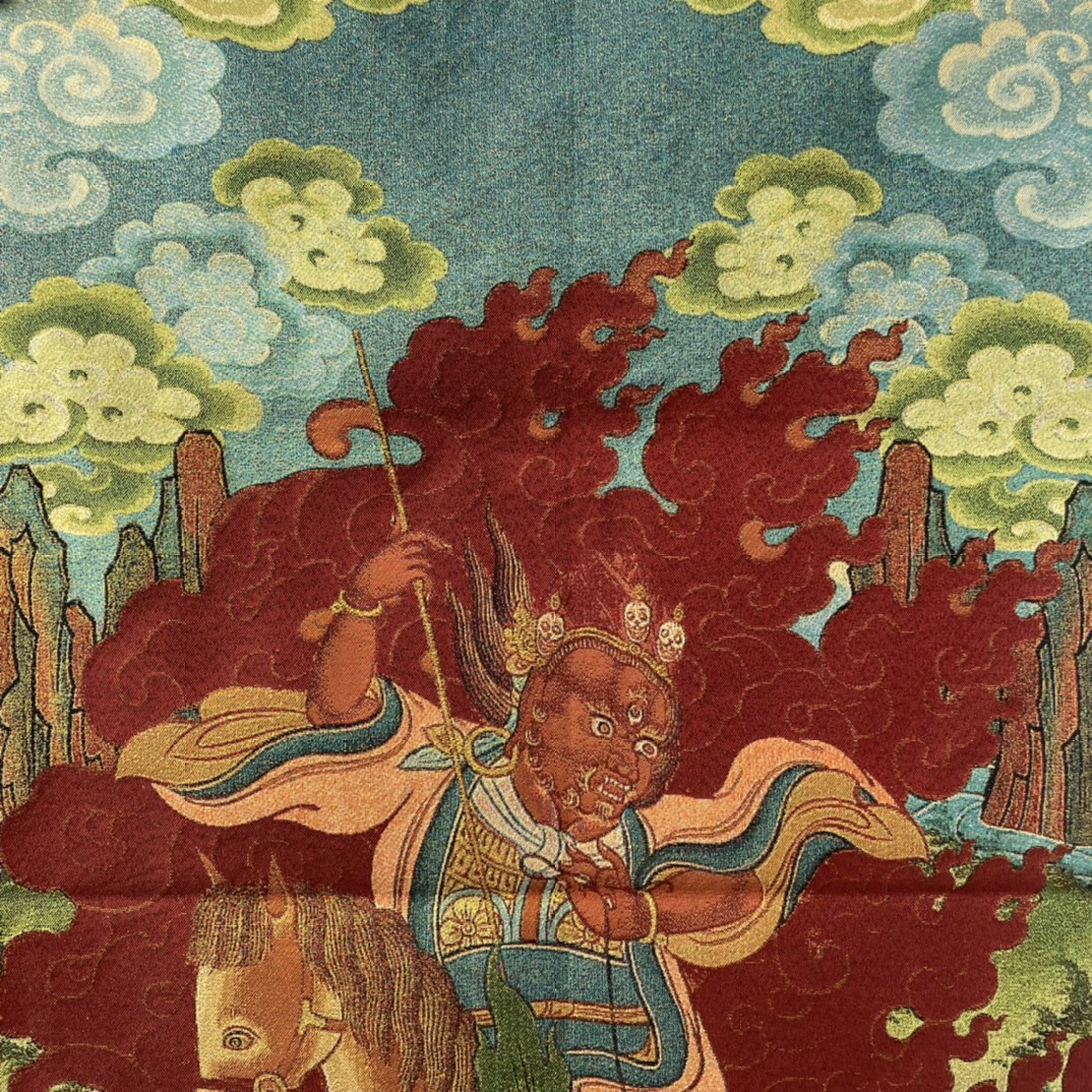 35' Old Nepalese Temples Silk  - Embroidery Horse recension och pris