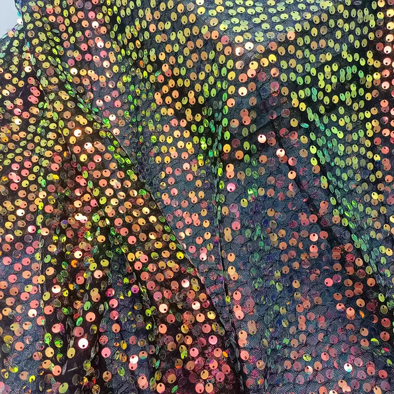 Rainbow Sequin Embroidery Fabr - Embroidery Gradient recension och pris