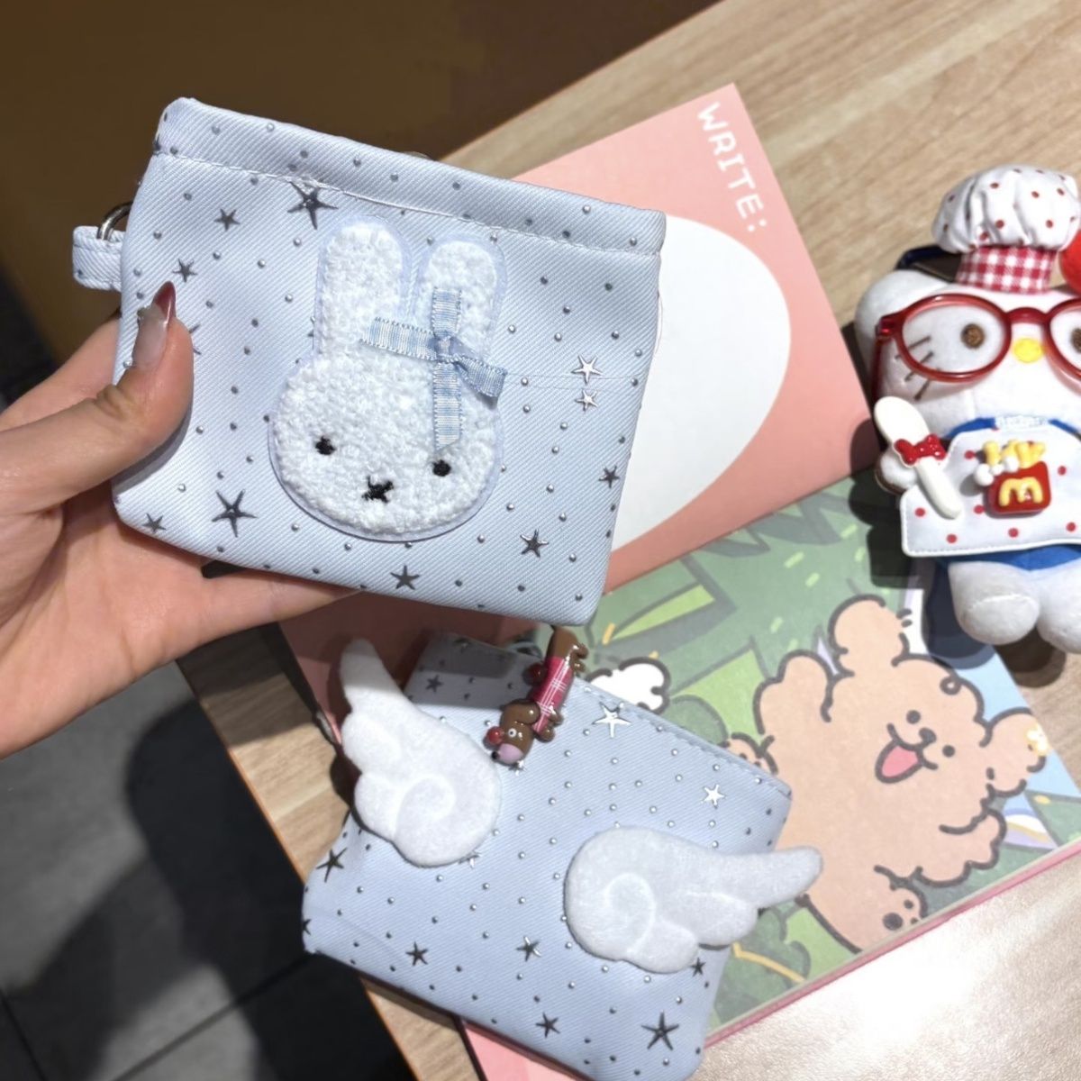 Korean Polka Dot Star Miffy Bu - Embroidery Wallet recension och pris
