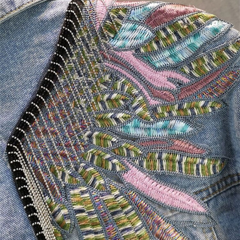 2026 New AutumnFashion Rivet W - Embroidery Jeans recension och pris
