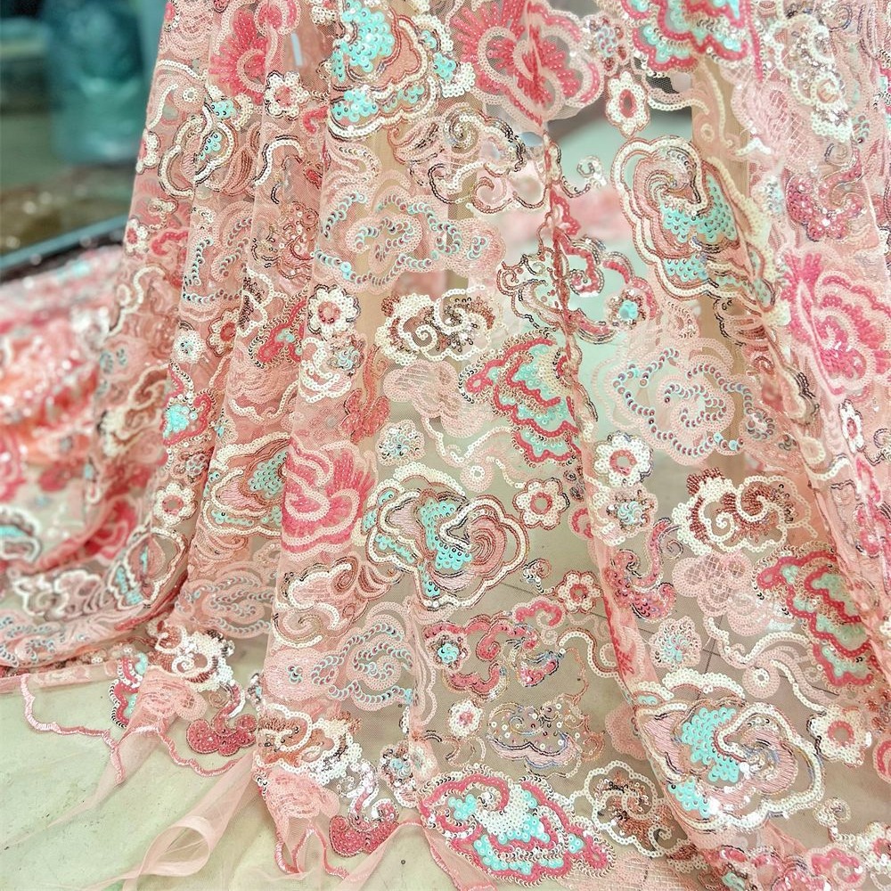 2 Yds/lot 130cm Wide Pink Purp - Embroidery Gradient recension och pris