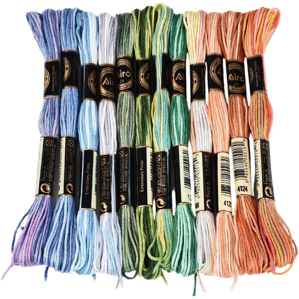 12 Skeins 105 Yards Cross Stit - Embroidery Gradient recension och pris