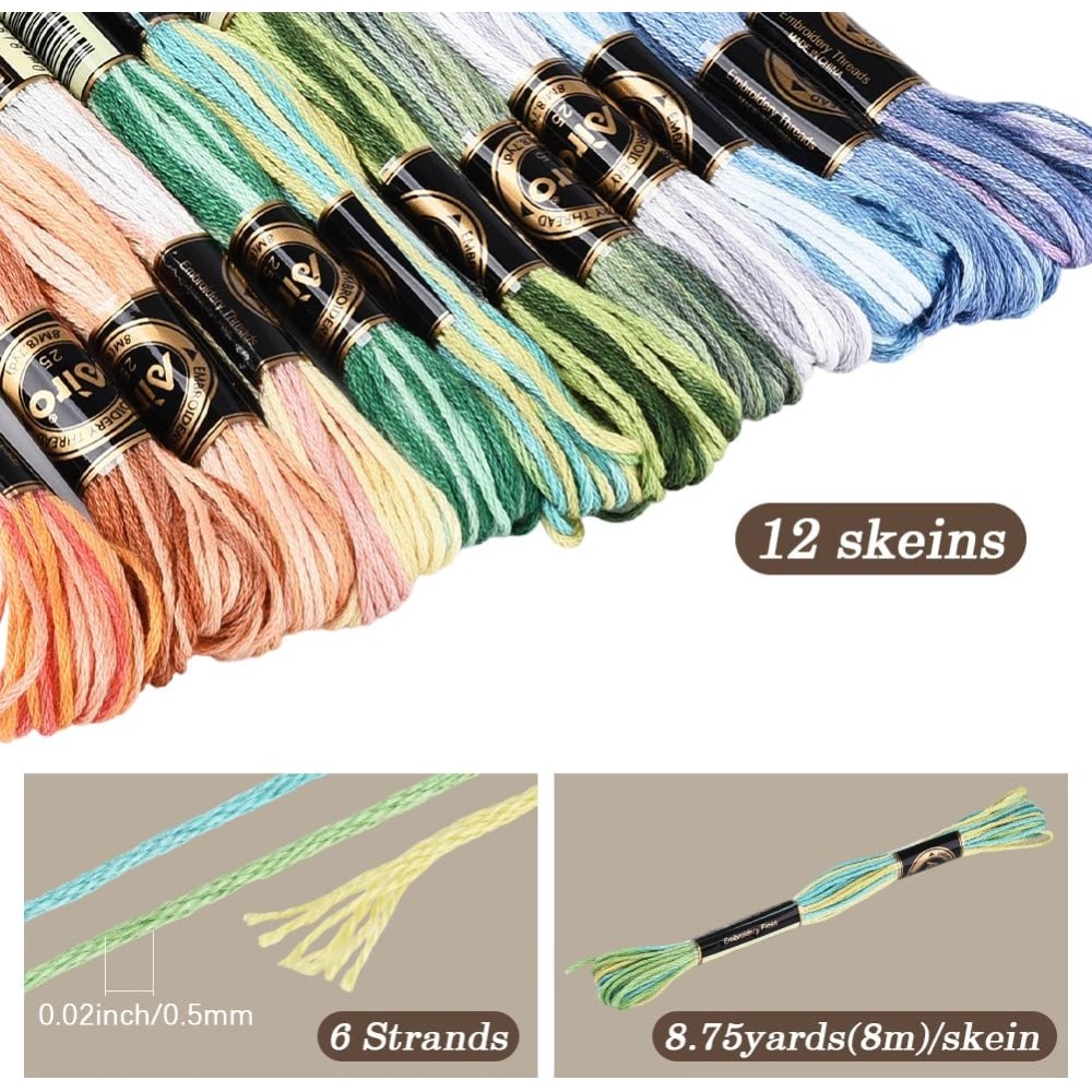 12 Skeins 105 Yards Cross Stit - Embroidery Gradient recension och pris