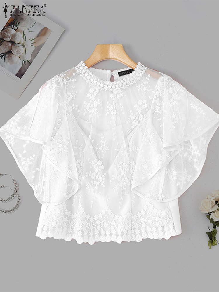 ZANZEA Women Embroidery Blouse - Embroidery Jersey recension och pris