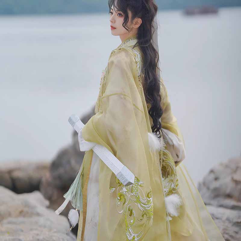 Wuxia Swordsman Hanfu Outfit M - Embroidery Gradient recension och pris