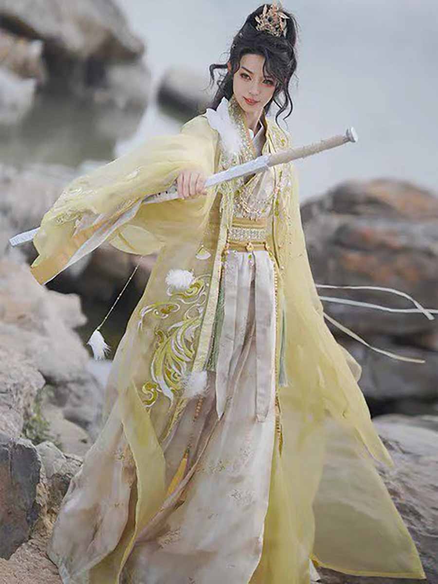 Wuxia Swordsman Hanfu Outfit M - Embroidery Gradient recension och pris