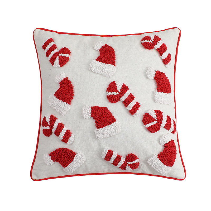 Red Christmas Pillow Cover Dec - Embroidery Xmas Ornaments recension och pris