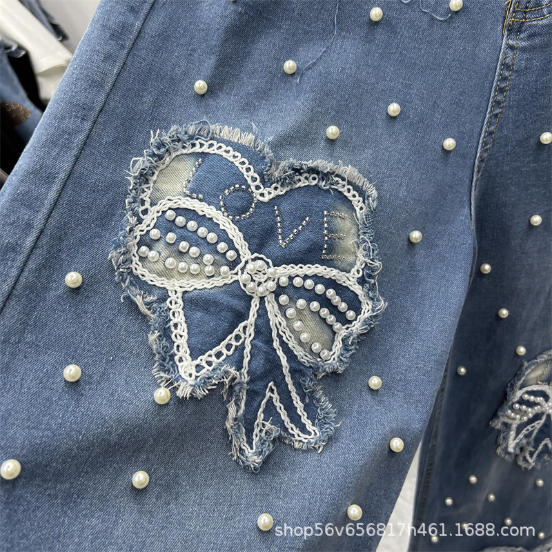 New Spring Summer Women Two-pi - Embroidery Jeans recension och pris