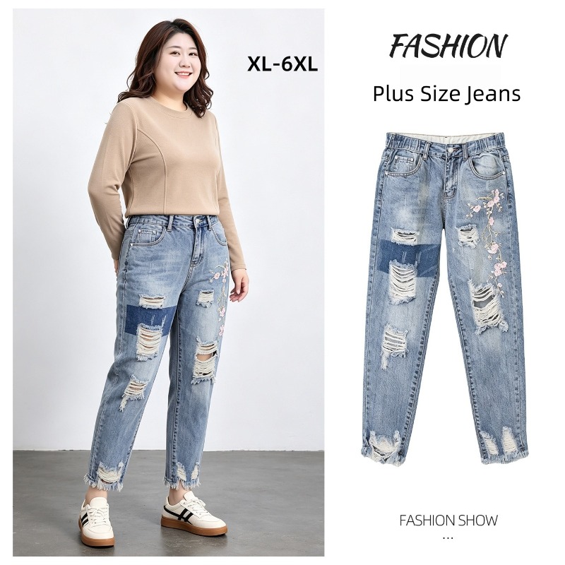 Autumn Plus Size Women Jeans 6 - Embroidery Jeans recension och pris