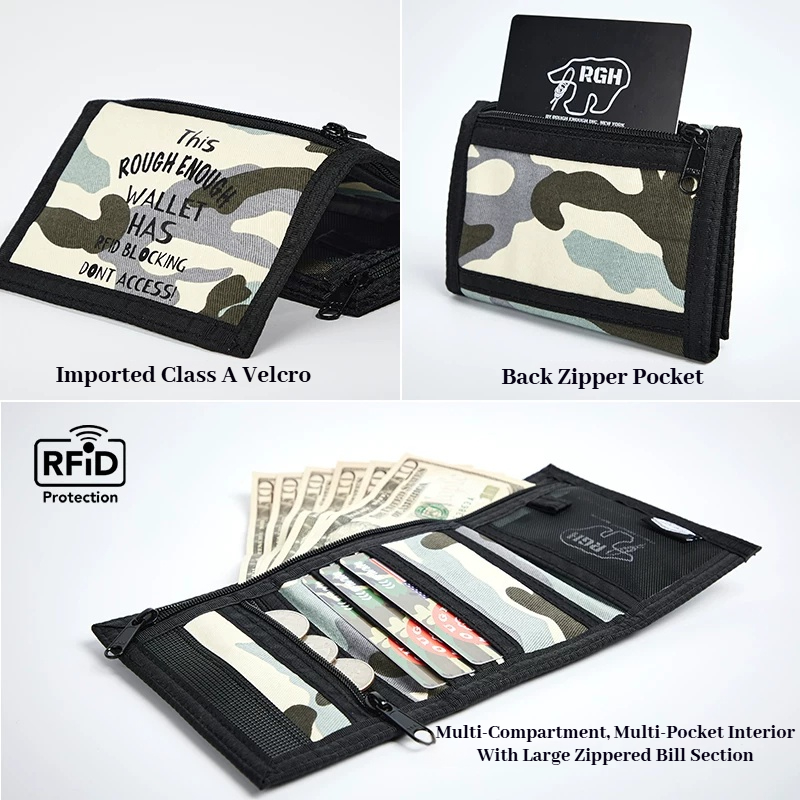 RGH Camo Canvas Wallet for Men - Embroidery Wallet recension och pris
